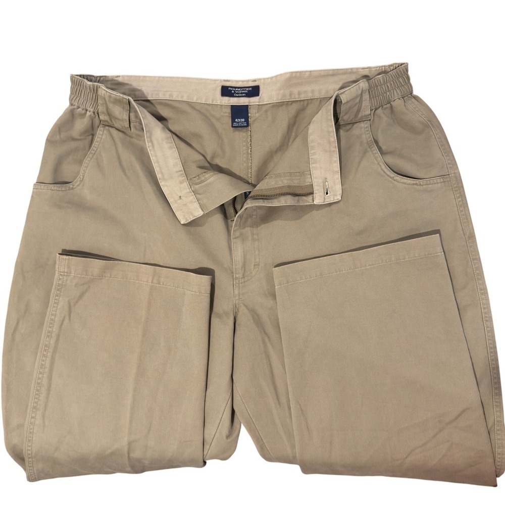Roundtree & Yorke Outdoors Classic Fit Straight Leg Tan Micro Corduroy Pants 42 - Picture 5 of 9
